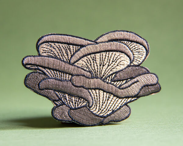 oyster mushrooms embroidered patch